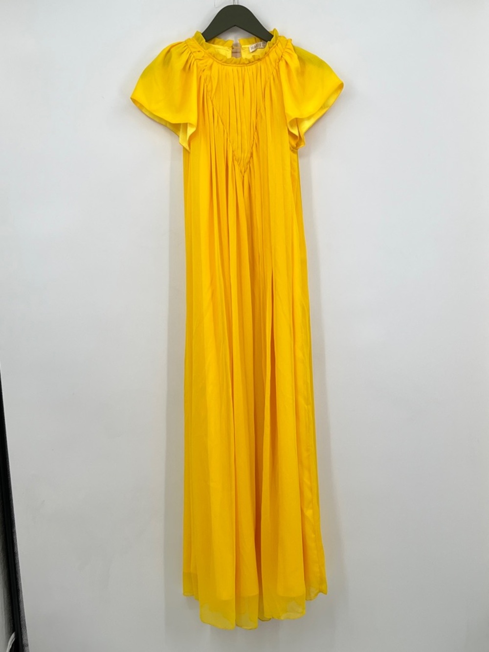 Marie Oliver Yellow Dress Maxi XXS NWT Long Flow Chiffon Resort style lazy gown